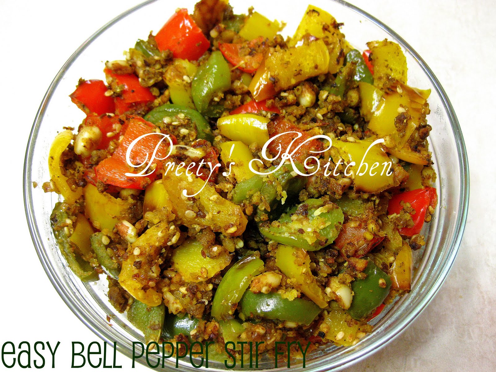 Preety's Kitchen Shimla Mirch ki Sabzi/ Easy Colorful Bell Pepper Stir fry