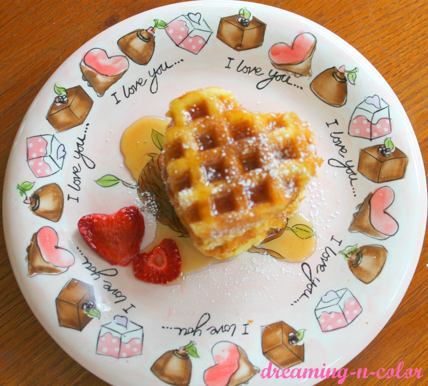 dreamingincolor Valentine Breakfast {The World's Best Waffles}