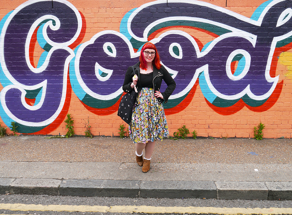 Monki, #monkistyle, Lynnie Zulu, Bonnie Bling, Claire Barclay, Duo boots, H&M, London style, Scottish blogger, visiting London, graffiti art, styled by Helen, ginger,