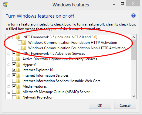 Net Framework 3.5  Windows 8 -  10