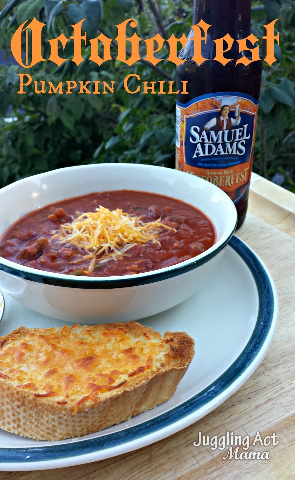 Octoberfest Pumpkin Chili with Chili Garlic Bread Juggling Act Mama