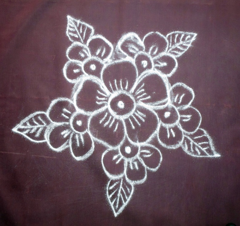 Festival Kolam flower design.
