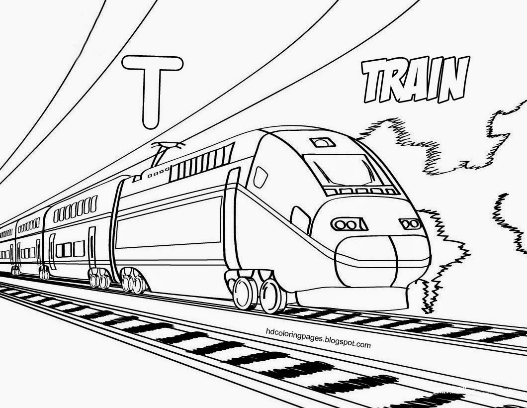 Train Coloring pages Lokomotive and Monorail