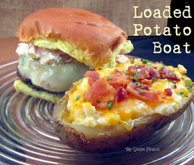Loaded Potato Boat with a Philly Burger...YUM-O!