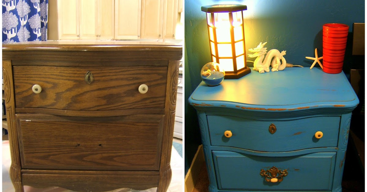 Nine Red How To Cyan Chalk Paint Nightstand