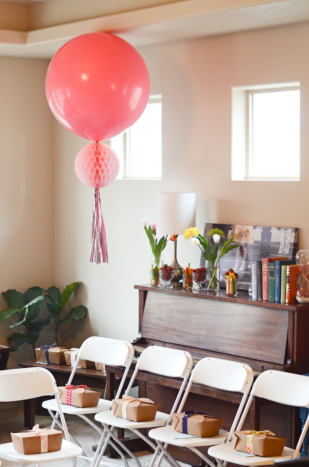 Indoor Garden Party Ideas Part - 31: ... Indoor Garden Party. Decor: The Original Plan Was To Have Everyone Sit At Long Tables On The Patio. I Rented White Folding Chairs And Borrowed Tables ...