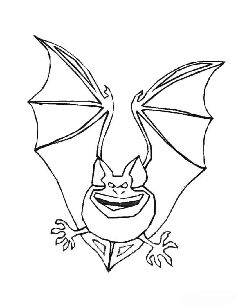 Halloween Bat Coloring Pages : Bats Cute Smile