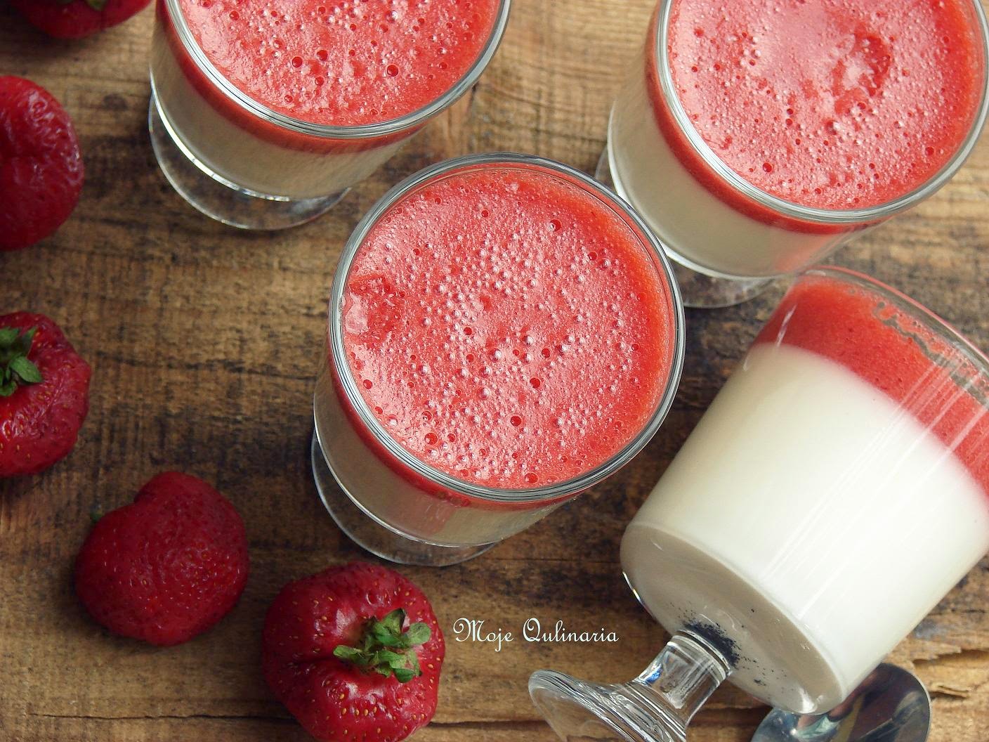 Moje Qulinaria Panna cotta z musem truskawkowym