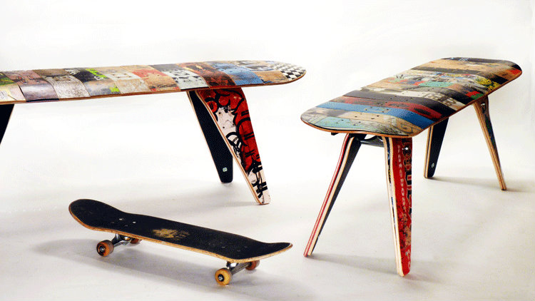 Sgabelli Da Appendere : Da skate a sgabelli design and recycle