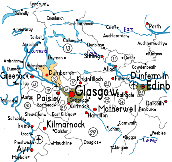 Map of West Dunbartonshire Province