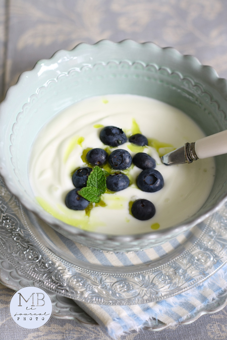 Quark Joghurt Creme mit Blaubeeren