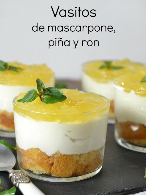 Vasitos De Mascarpone, Piña Y Ron. Postre Fácil
