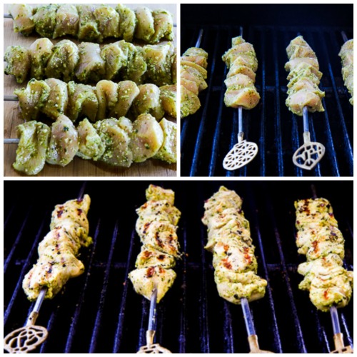 Ultra Easy Pesto Lemon Chicken Kabobs (LowCarb, GlutenFree, Five
