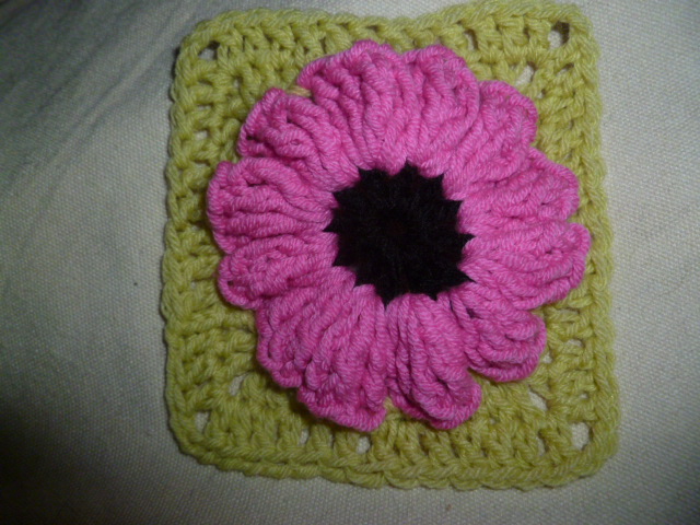 CROCHET: Week 5 POPCORN FLOWER GRANNY SQUARE The 8th Gem