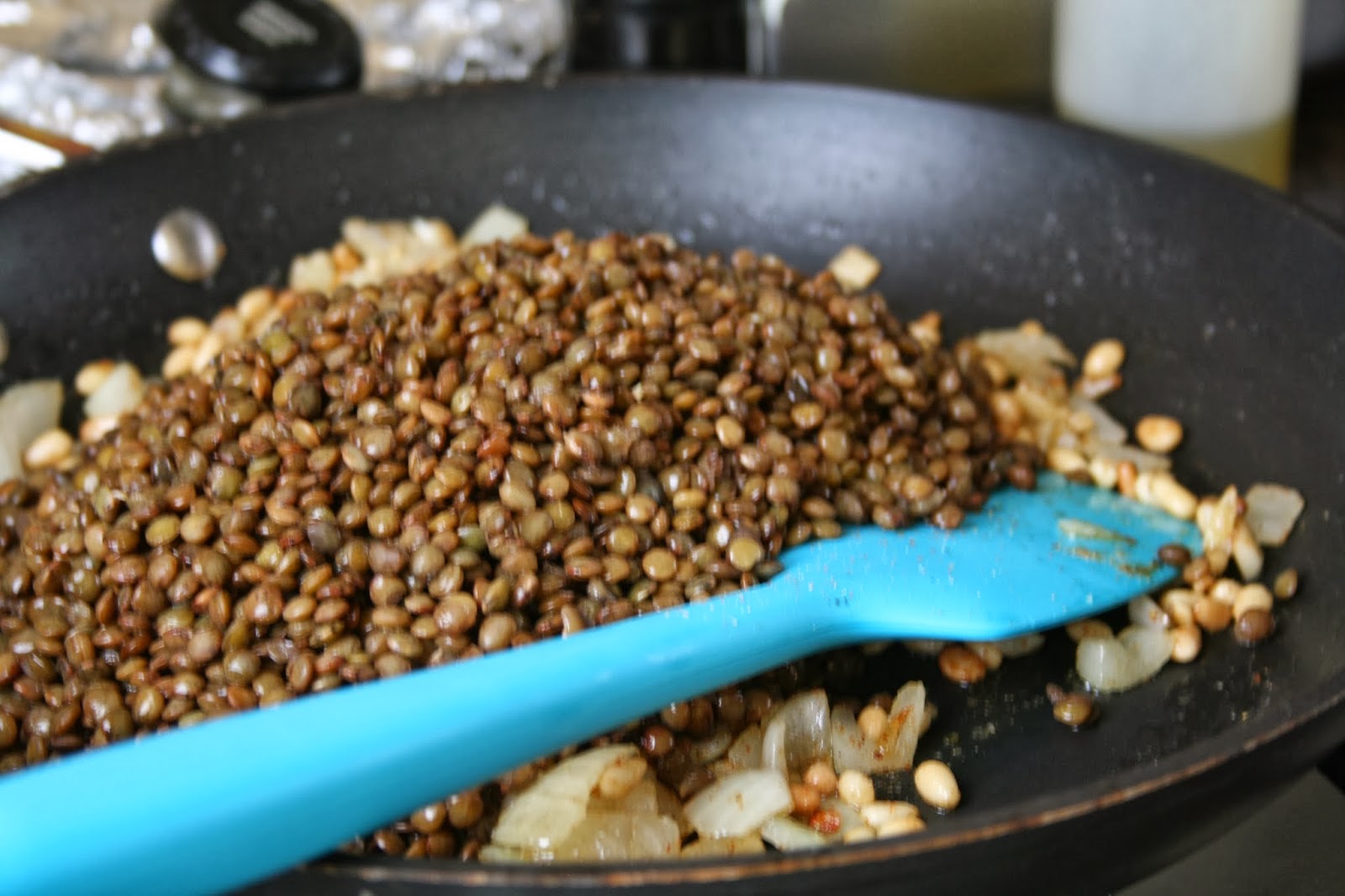 Spiced Lentils with Yoghurt and Spinach