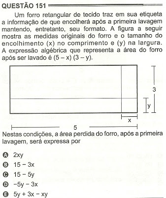 Exercício Resolvido Enem 2012 - Questão 151 (caderno amarelo - 2º dia) Exercício Resolvido Enem 2012 - Questão 151 (caderno amarelo - 2º dia)