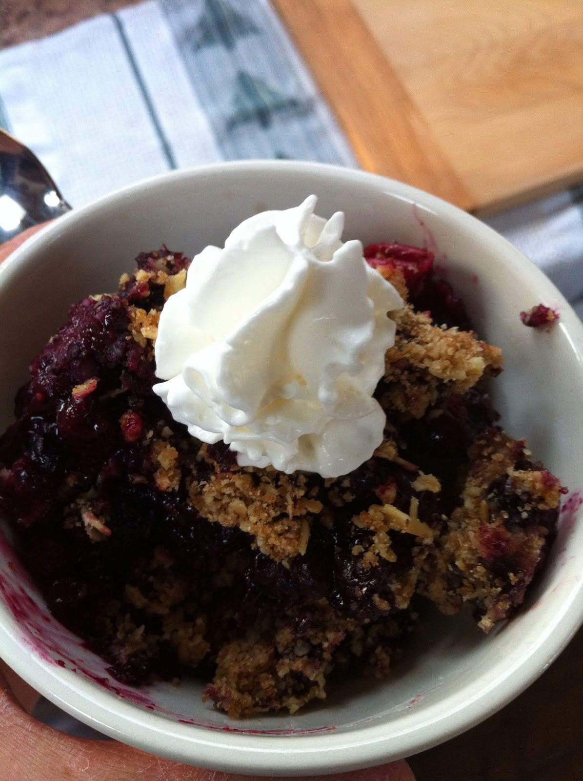 The Lunch Lady Cranberry Blueberry Crisp