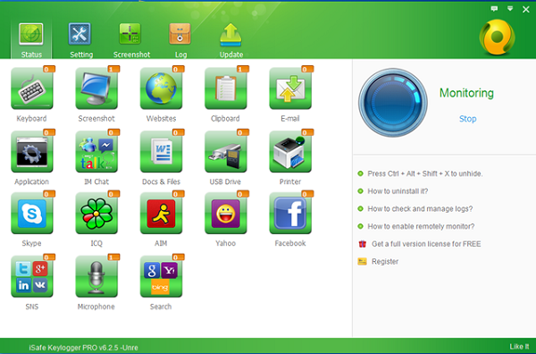 iSafesoft Keylogger PRO برامج مراقبة الحاسوب عن بعد اثناء غيابك