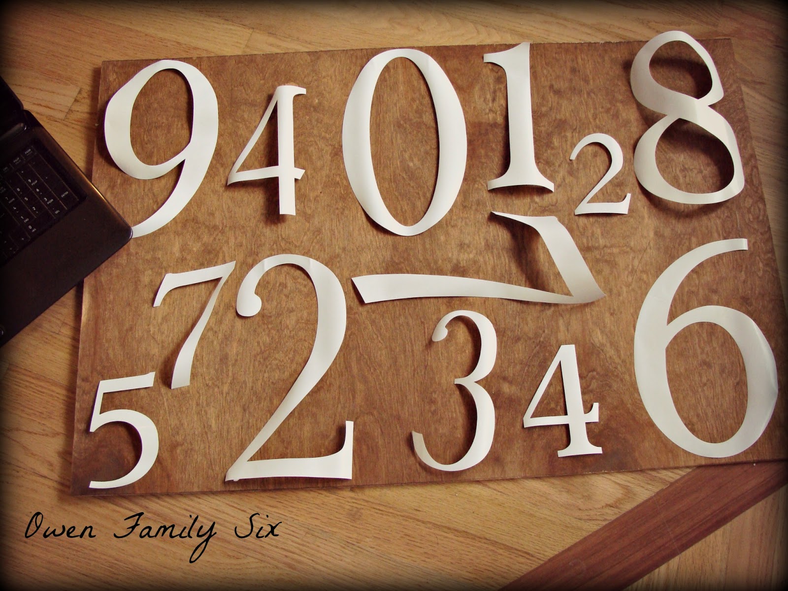 Owen Family Six Pottery Barn Number Art
