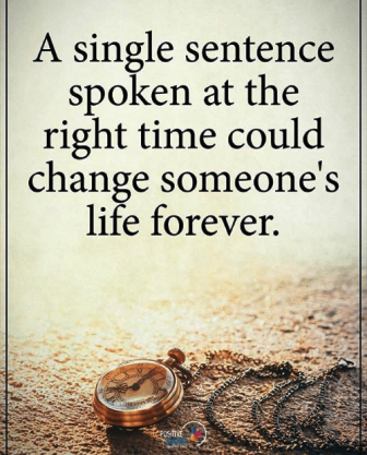 A Single Sentence that Saved my Life - Click on the Image -