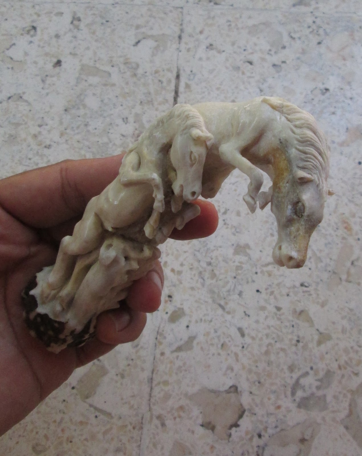 Horse Group Handle Carving in Antler Horse Group Handle Carving in Antler