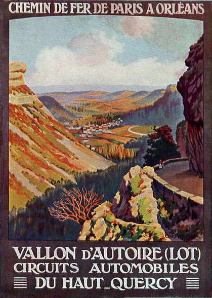 Vallon d/'Autoire Affiche chemin de fer Paris Orléans