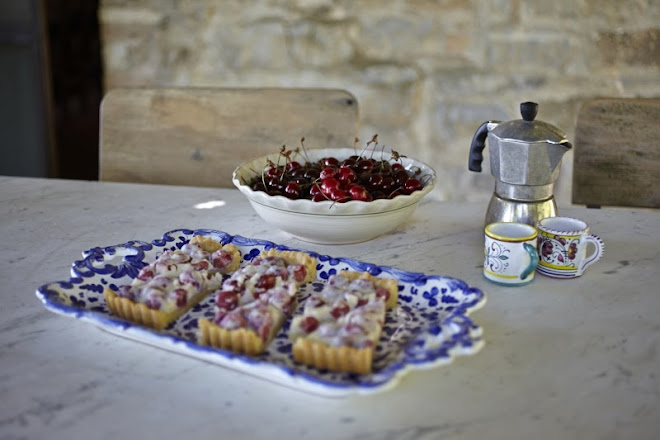 Cherry Ricotta Crostata Tart on Deruta Ceramics