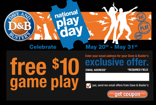 Savvy Spending: Dave & Busters: Free $10 game play coupon!