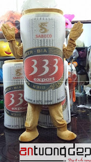 may mascot mô hình chai bia