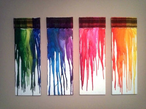 War of Melted Crayons Canvas Painting
