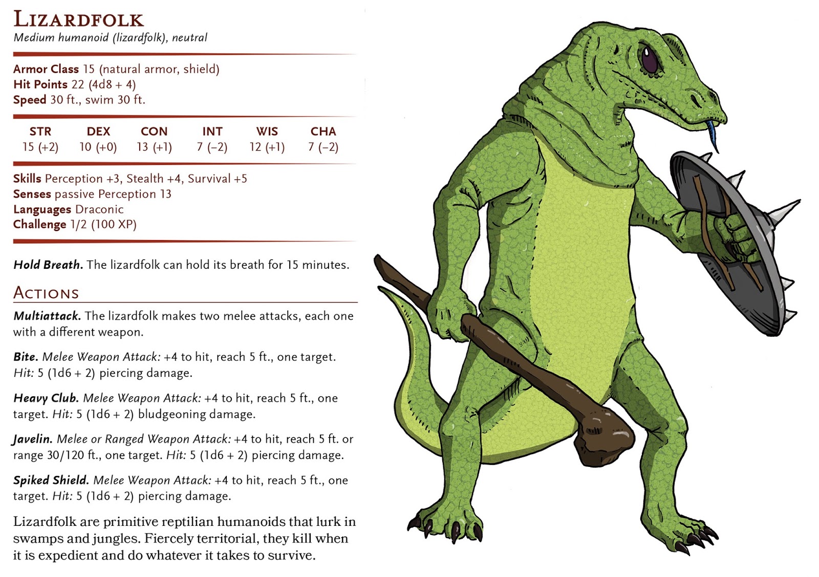 D&D Basic Monsters Lizardfolk