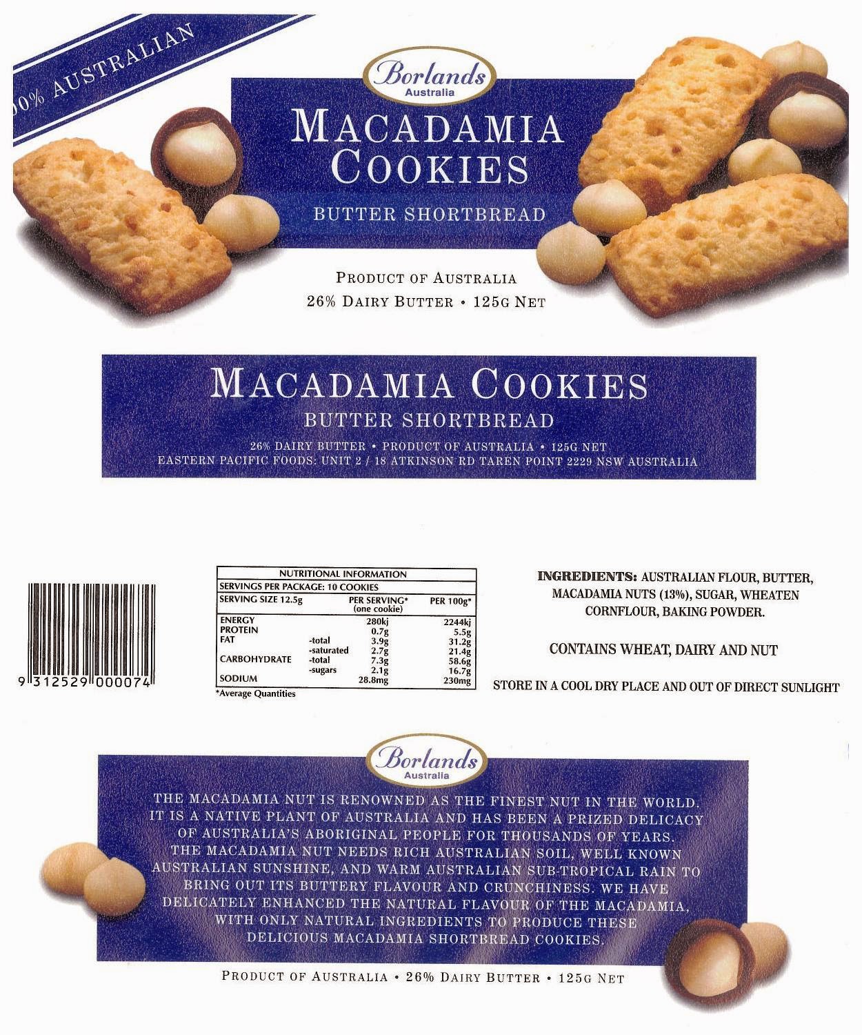 Macadamia Butter Cookies