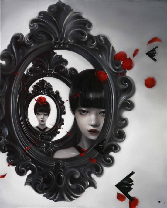 As surreais pinturas de mulheres chinesas de Mu Lei Mu Lei pinturas a óleo de mulheres chinesas surreais