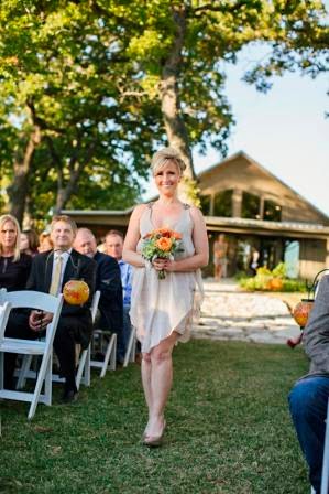 Ryan and Leslie, Processional, Texas Ranch Wedding, Bridesmaids