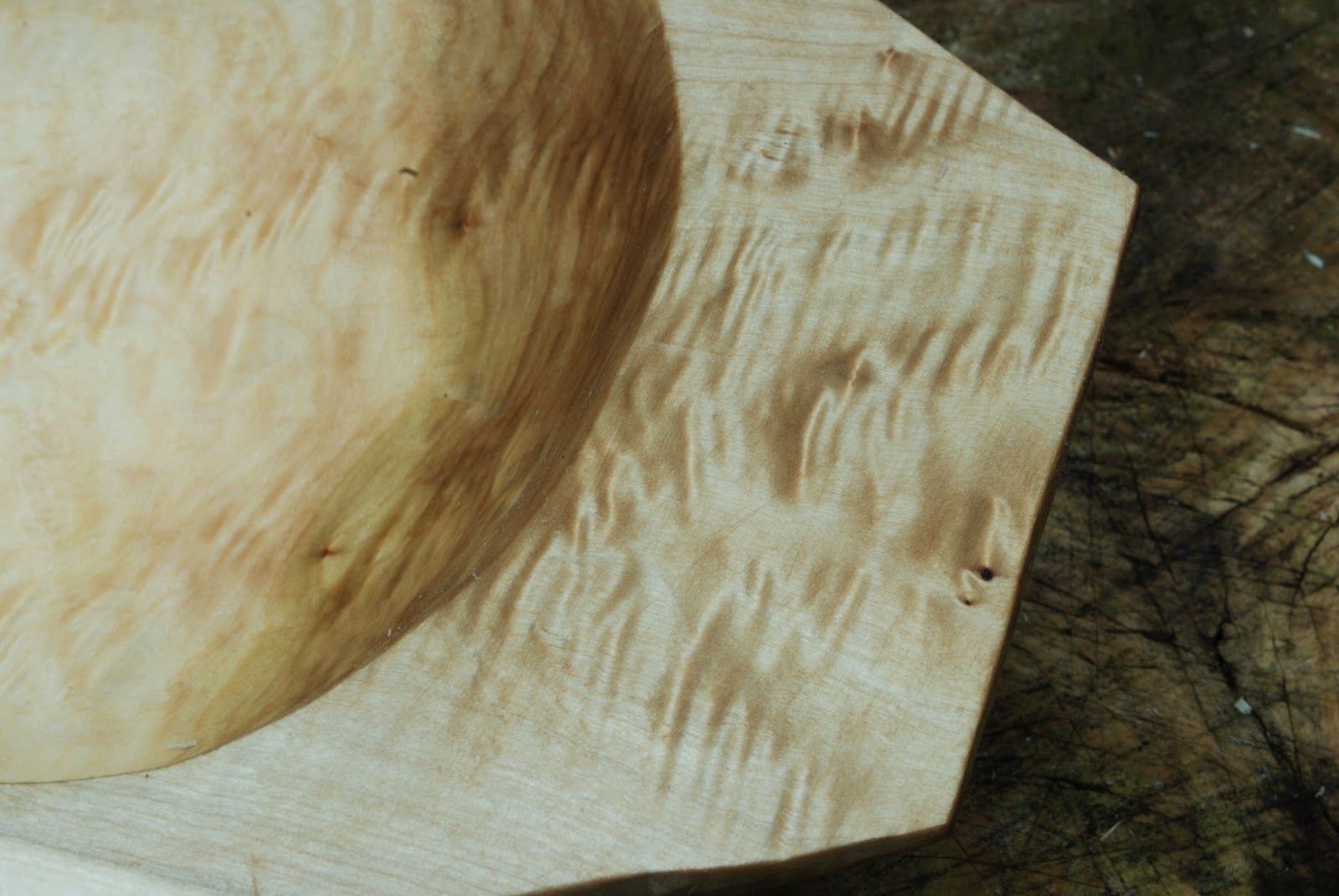 Simon Hill Green Wood Carving Large Lombardy Poplar bowl.