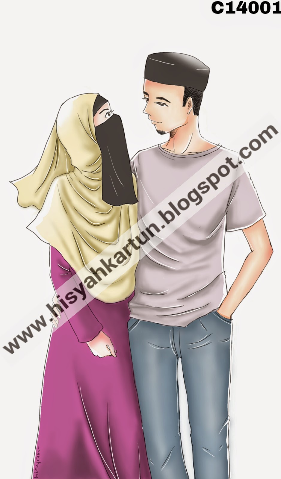 Gambar Kartun Muslimah Romantik Top Gambar