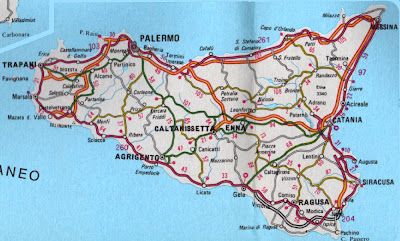 Mappa di Sicilia Geografica immagini