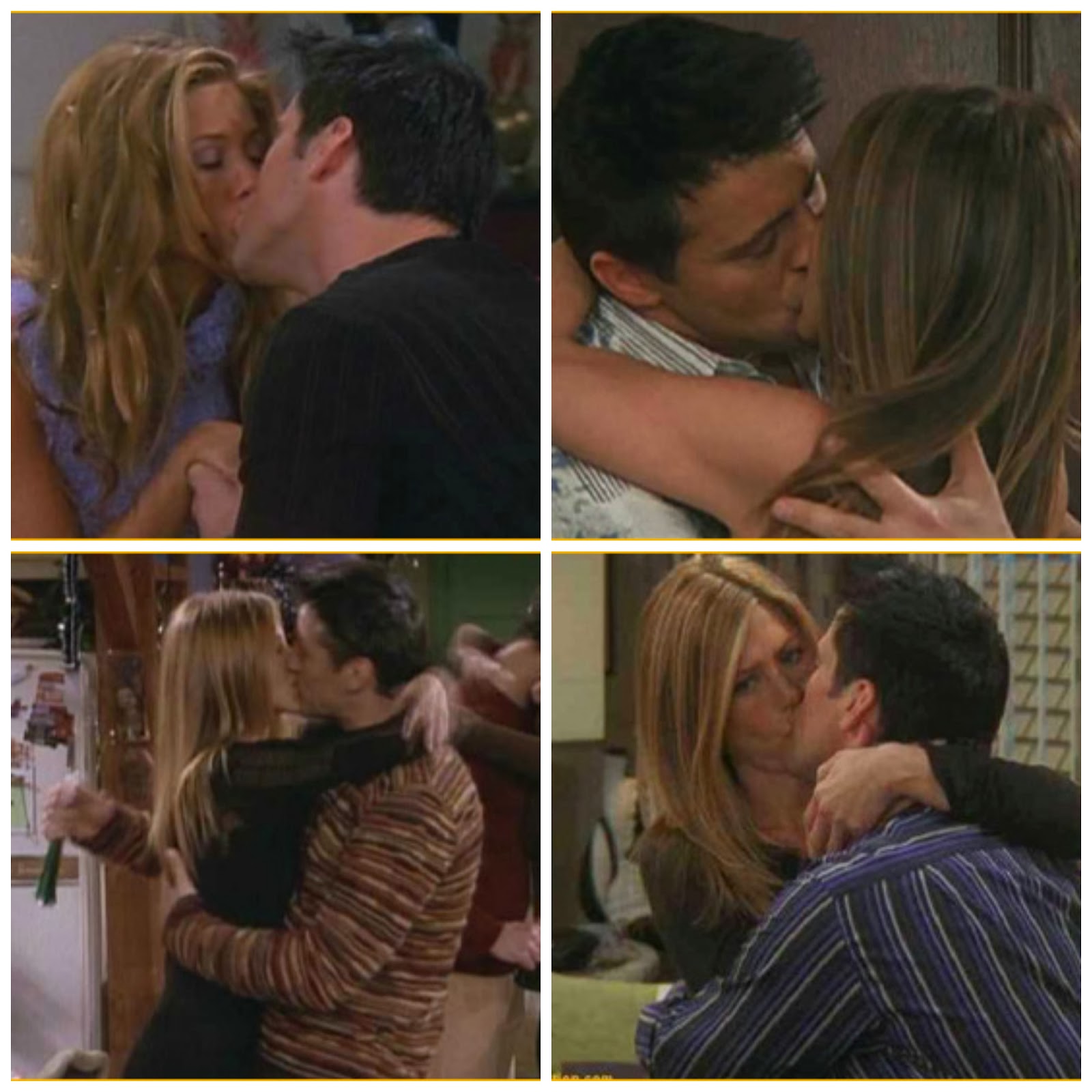 Besos de Joey y Rachel de la serie Friends