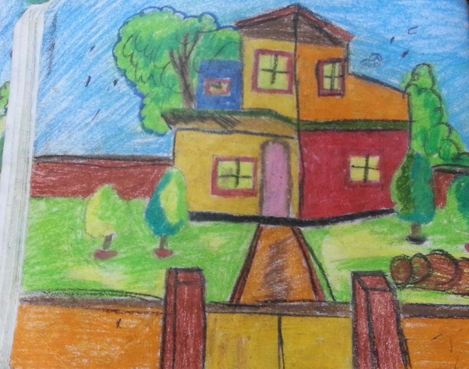 Beautiful house drawing - Drawing and Painting