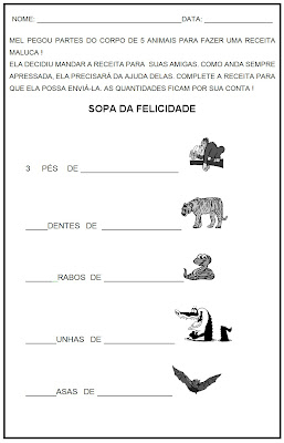 Atividade de Leitura - Atividades de Lingua Portuguesa - Sopa Maluca