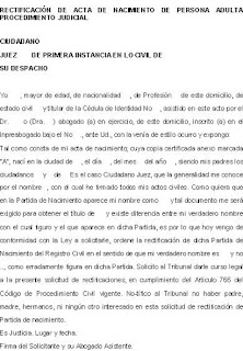 iudadano: Dr. Ángel Paúl Lezama Fuenmayor Registrador Civil del Municipio Heres Identificación de la actora Yo, Zenaida Josefina Rosa Villarroel, de treinta y siete (37) años de edad, Venezolana, Soltera, Obrera, cédula de identidad Nº V.-12.190.443, de este domicilio, acudo a su competente autoridad los fines de exponer: ----------------------- Los hechos En fecha nueve (9) de noviembre de dos mil cuatro (2.004) a las dos y cincuenta y cinco minutos de la tarde (2:55 PM) parí una niña en el Hospital Ruiz y Páez, tal como quedó acreditado con Boleta de Nacimiento emitida por la Institución hospitalaria, la cual entregué en el Registro Civil a los efectos de prese rectificacion acta nacimiento procedimiento administrativo