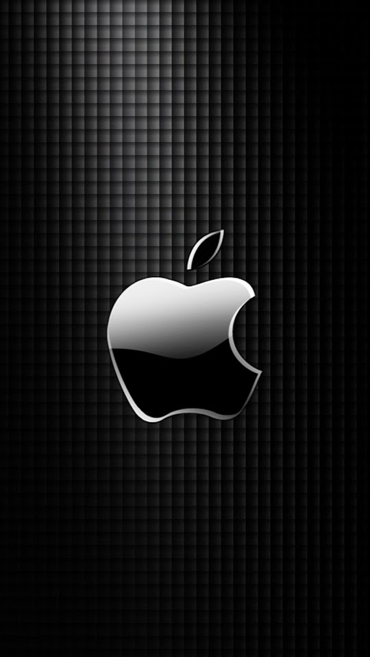   Sleek Apple Logo with Black Grid Background   Android Best Wallpaper