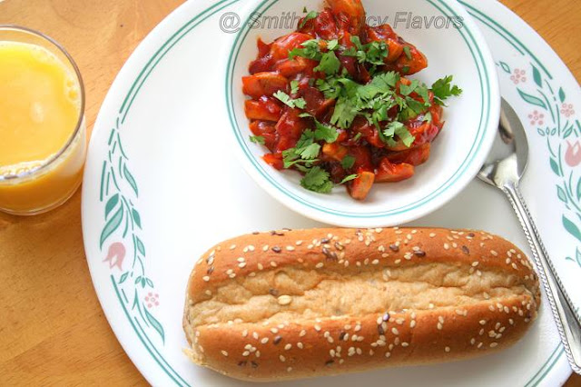 chicken sausage fry - indian ishstyle