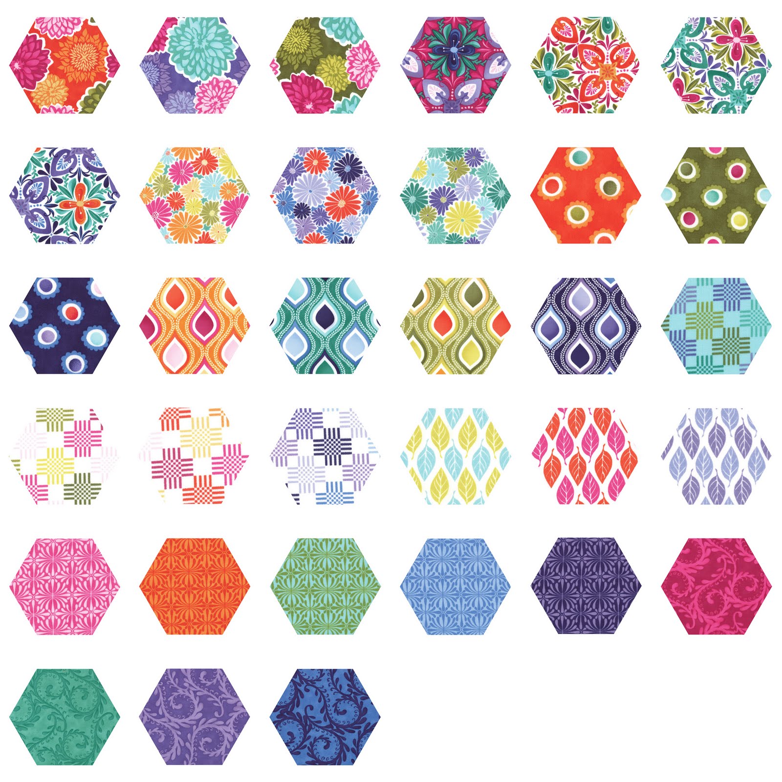 Possum Blossom Patchwork Now available precut Terrain hexagons