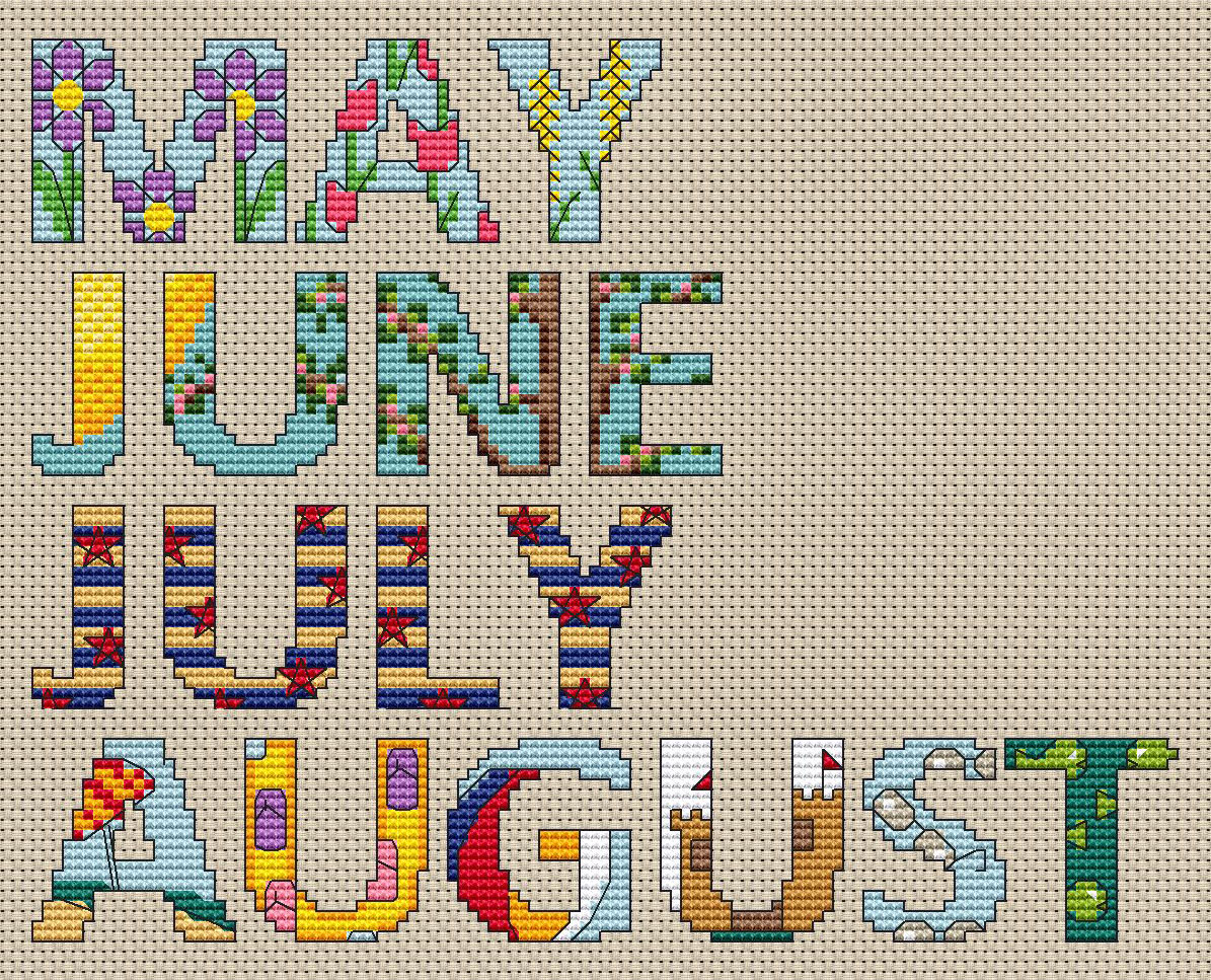 Crafts By Starlight Cross Stitch Months of the Year 2