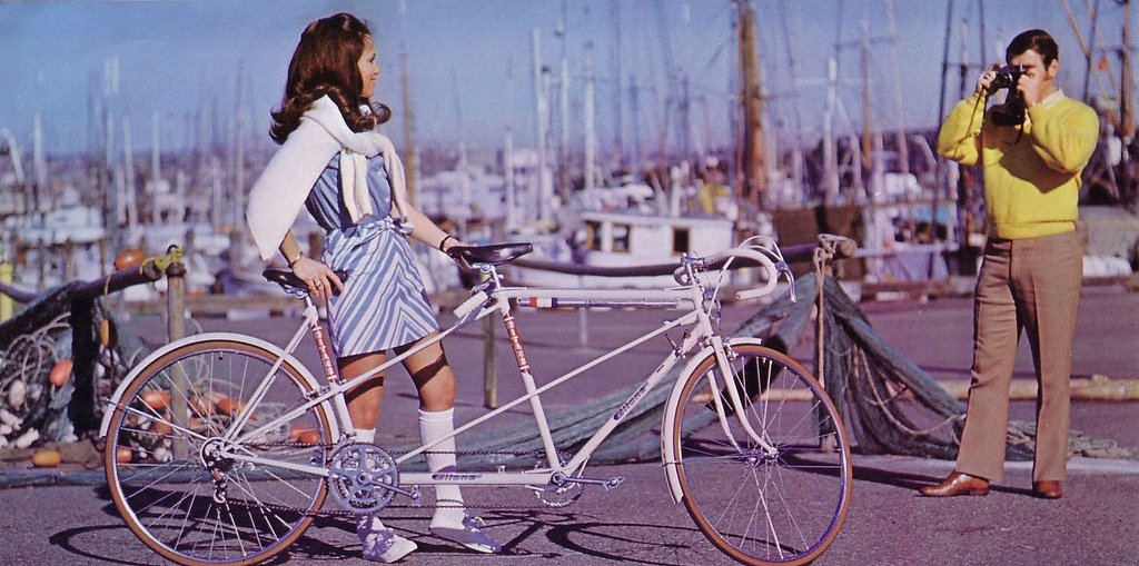 Vintage Photos of Girls in Mini Skirts on Bikes vintage