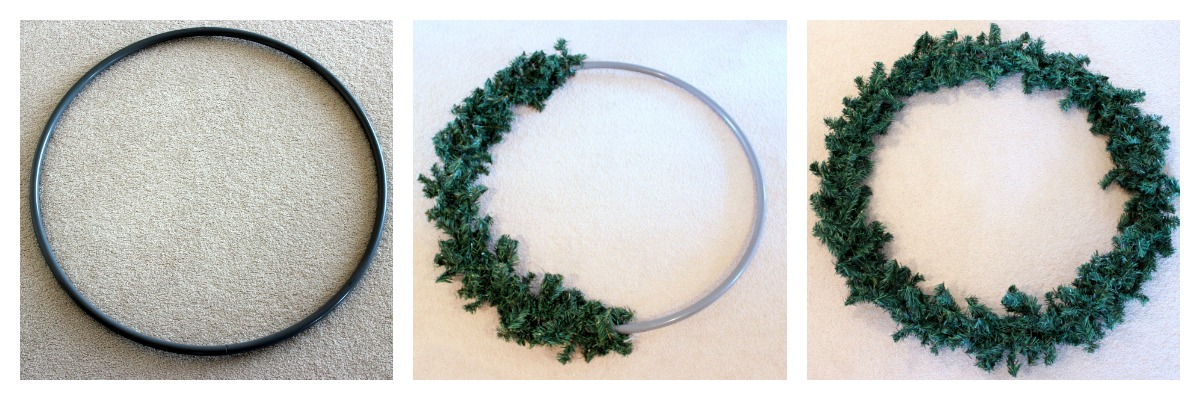 step two make a bow make a loop then make two more cut a small length of fabric and fold it around the centre of the loops - Small Christmas Wreaths step two make a bow make a loop then make two more cut a small length of fabric and fold it around the centre of the loops - Small Christmas Wreaths