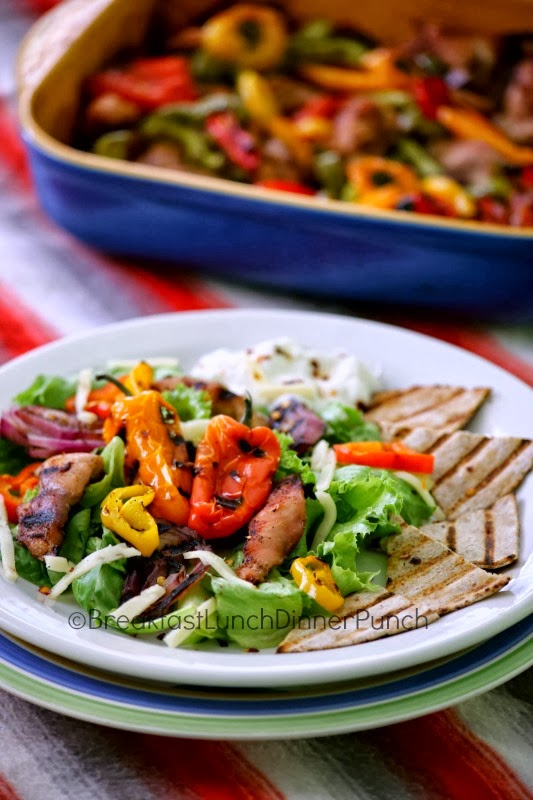 Breakfast, Lunch, Dinner & Punch Sizzling Chicken Fajita Salad