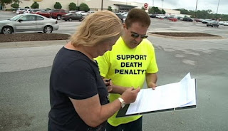 Gathering signatures against the Nebraska death penalty repeal