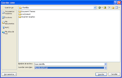 Cuadro Guardar como plantilla Cuadro Guardar como plantilla